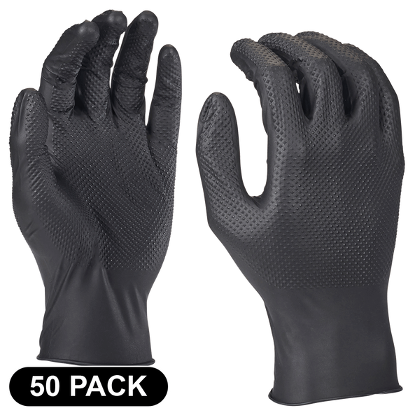 Nitrile Disposable Grip Gloves 50 Pack - M, , hi-res